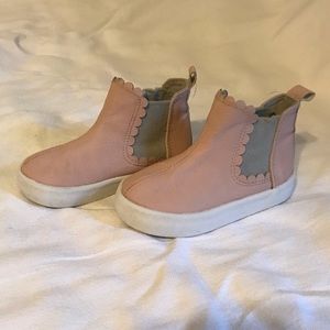 H&M pink slip on boots.